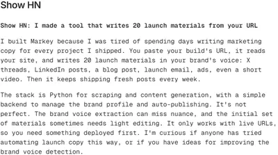 Generated launch material